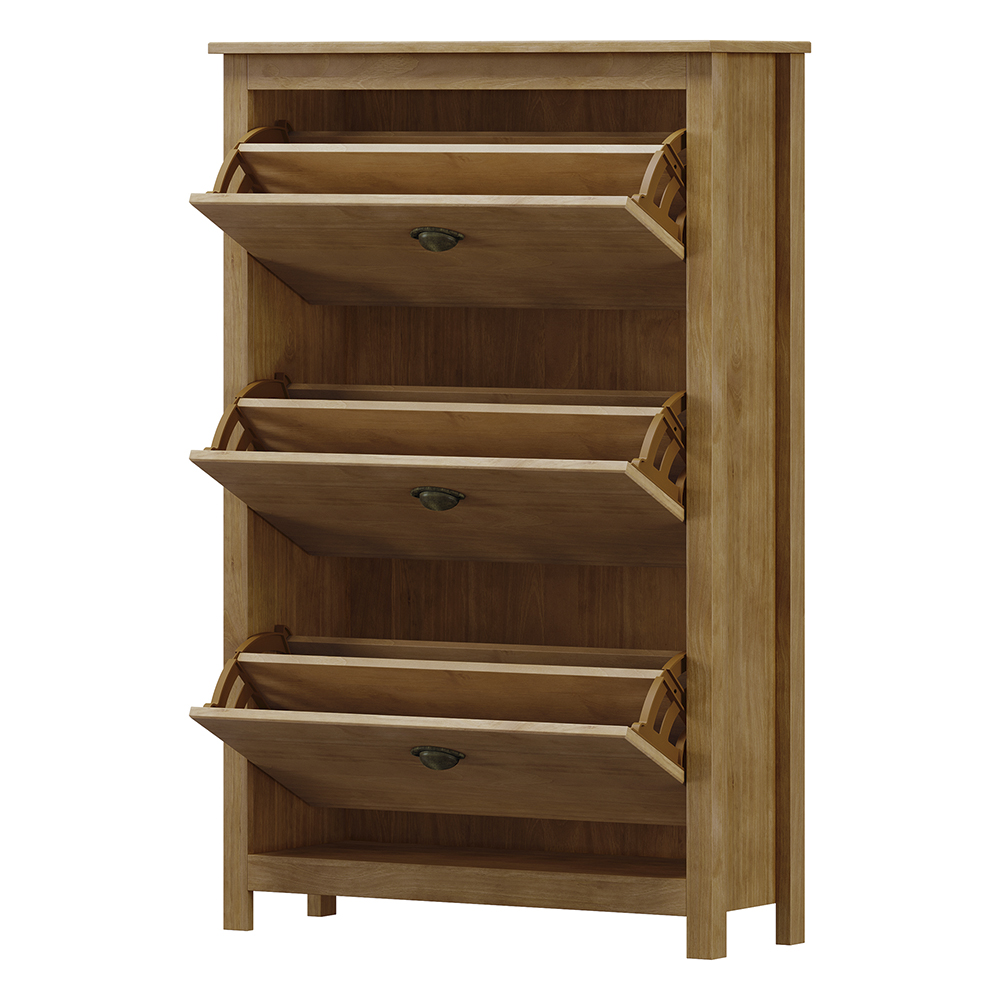 Sapateira 3 Gavetas Madeira Maciça 80 cm 9175 Freijo Milani Store