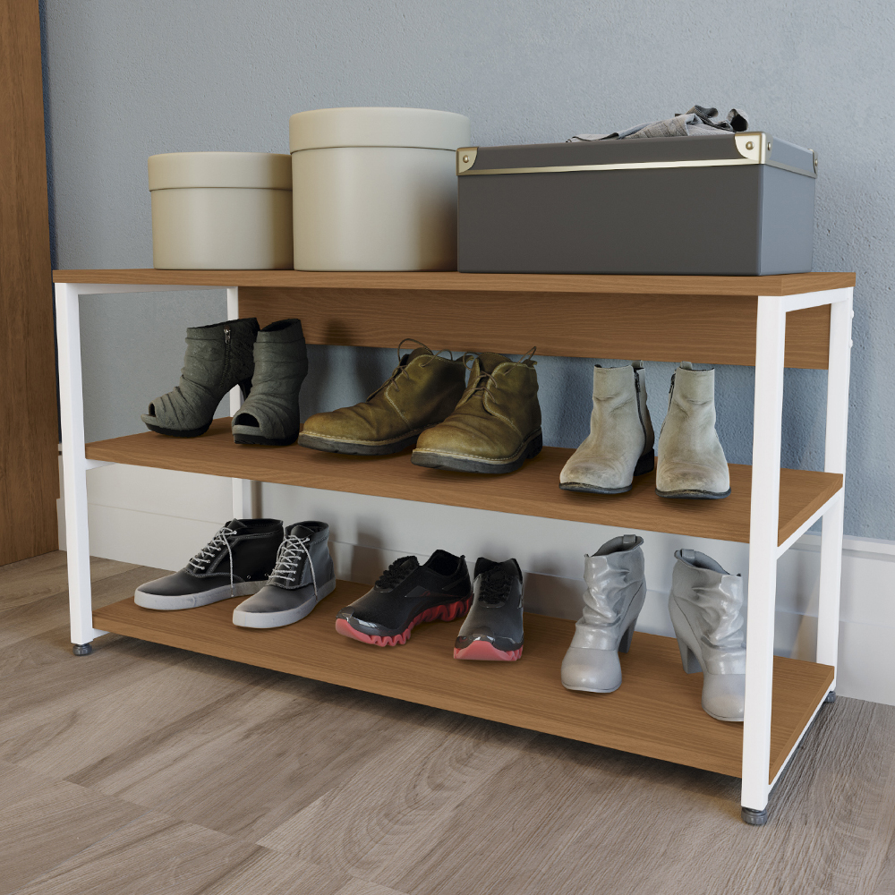Sapateira Industrial 3 Prateleiras 88 cm LI020 Canela Branco KPB