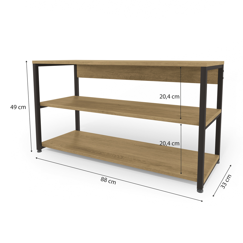 Sapateira Industrial 3 Prateleiras 88 cm LI020 Freijo Preto Fosco KPB