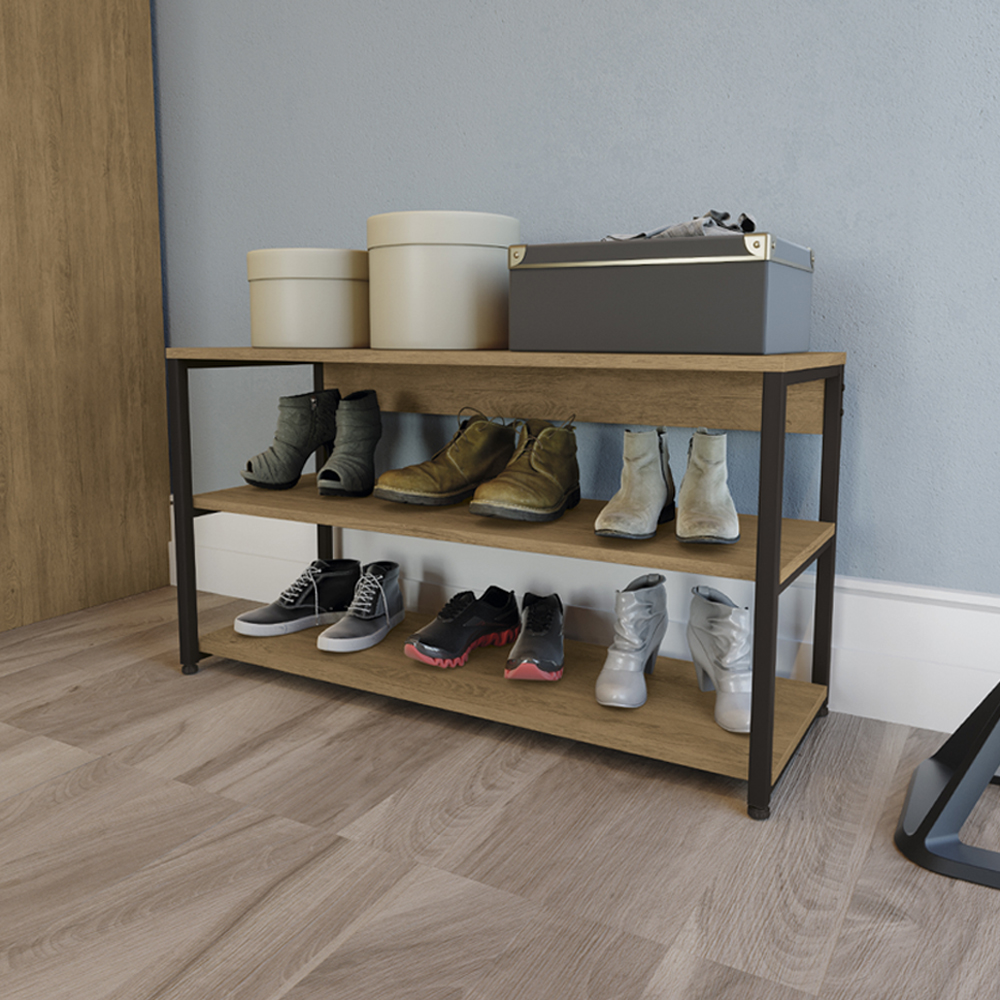 Sapateira Industrial 3 Prateleiras 88 cm LI020 Freijo Preto Fosco KPB