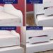 Sofá Bicama Solteiro 2 Gavetas 193x85 CM08 Branco Dtall