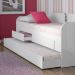 Sofá Bicama Solteiro 2 Gavetas 193x85 CM08 Branco Dtall