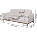 Sofa 2 Lugares 160 cm Crons Linho Bege Vazzano
