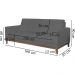 Sofa 2 Lugares 160 cm Crons Suede Cinza Vazzano