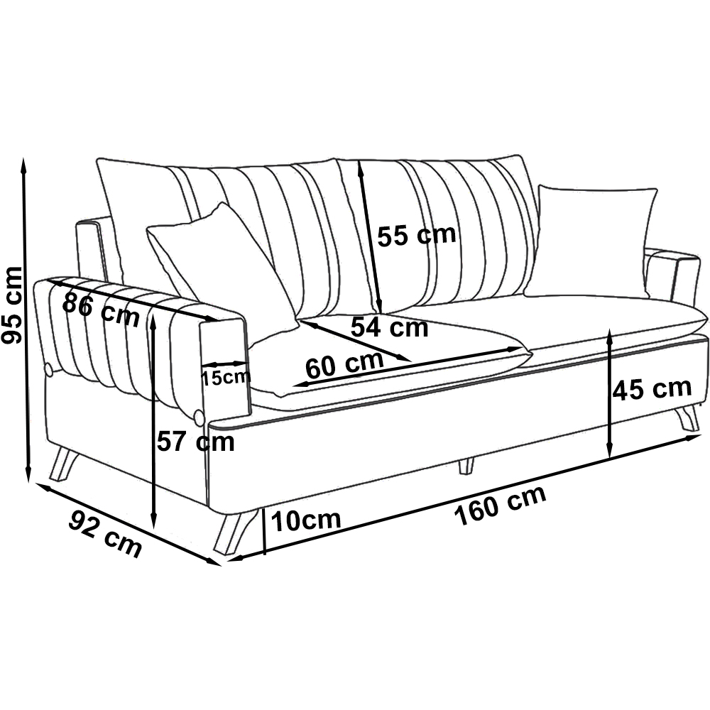Sofa 2 Lugares 160 cm Eron Linho Bege Vazzano