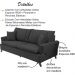 Sofa 2 Lugares 160 cm Eron Linho Grafite Vazzano