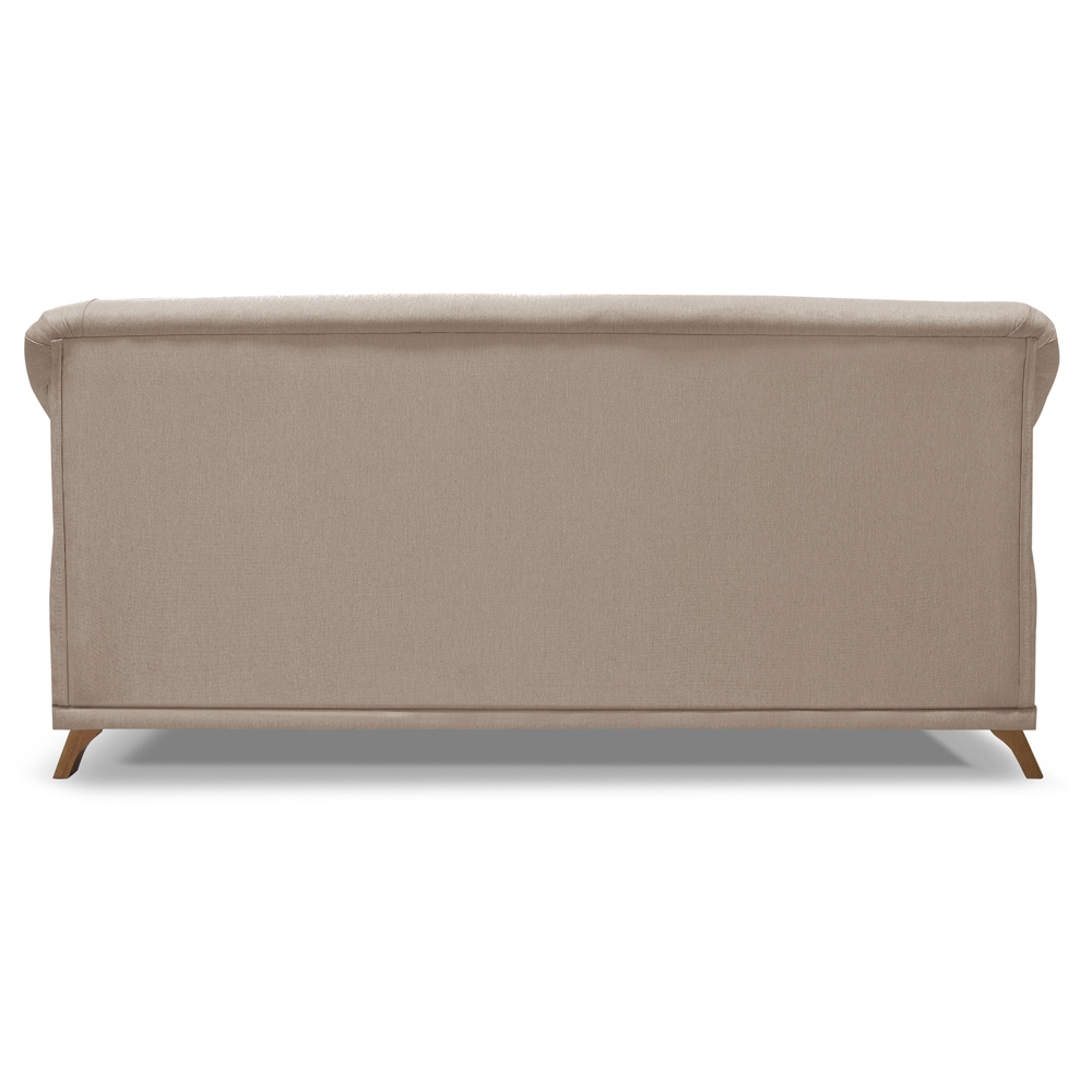 Sofa 2 Lugares Retro Polo 160cm Com Almofada Linho Areia Ezz