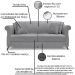 Sofa 2 Lugares Retro Polo 160cm Com Almofada Linho Cinza Ezz