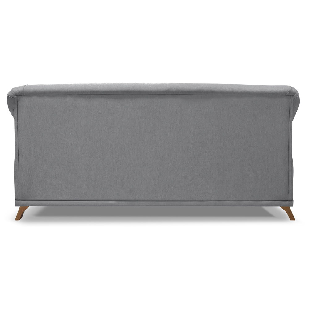 Sofa 2 Lugares Retro Polo 160cm Com Almofada Linho Cinza Ezz