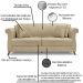 Sofa 2 Lugares Retro Polo 160cm Com Almofada Linho Dourado Ezz