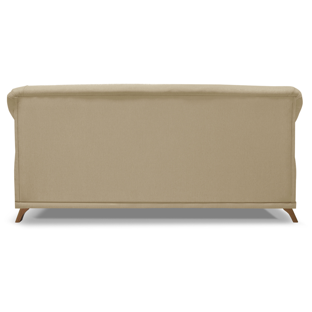 Sofa 2 Lugares Retro Polo 160cm Com Almofada Linho Dourado Ezz