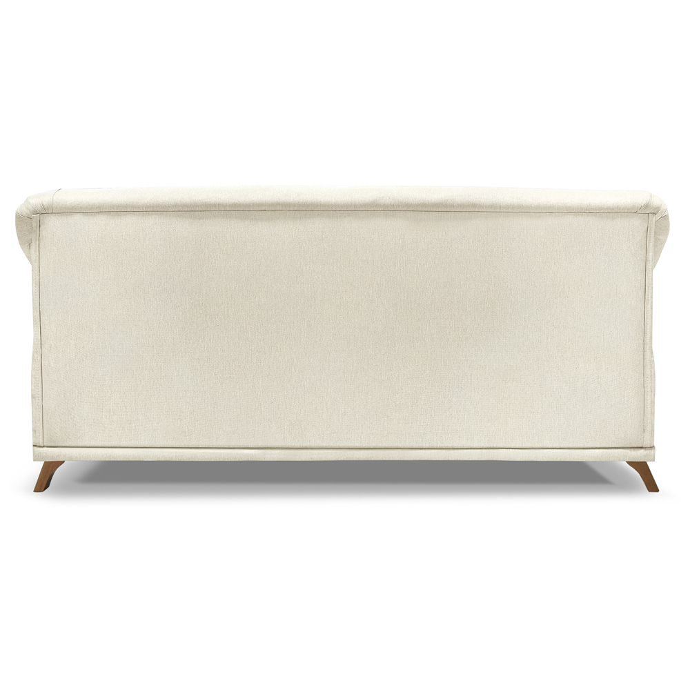 Sofa 2 Lugares Retro Polo 160cm Com Almofada Linho Natural Ezz