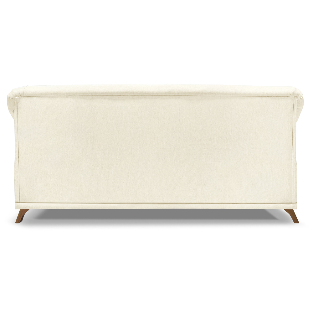 Sofa 2 Lugares Retro Polo 160cm Com Almofada Linho Perola Ezz