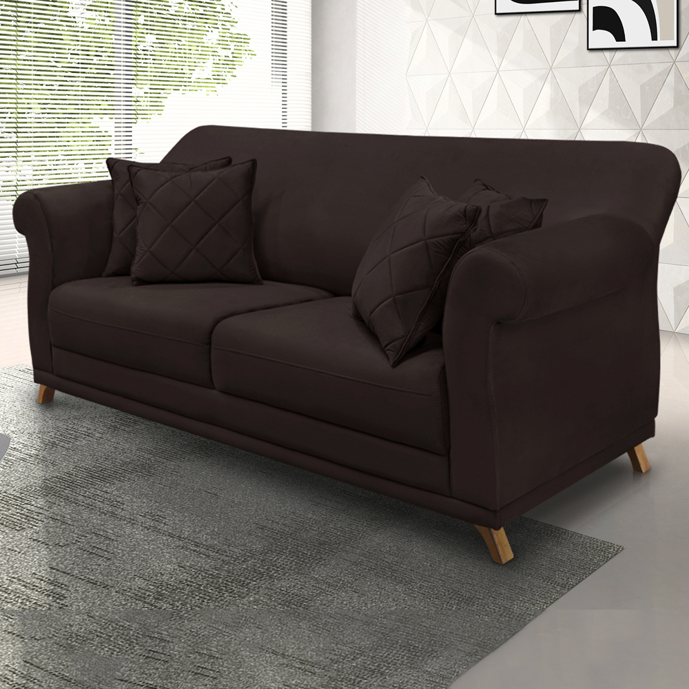 Sofa 2 Lugares Retro Polo 160cm Com Almofada Suede 1102 Ezz
