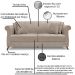 Sofa 2 Lugares Retro Polo 180cm Com Almofada Linho Areia Ezz