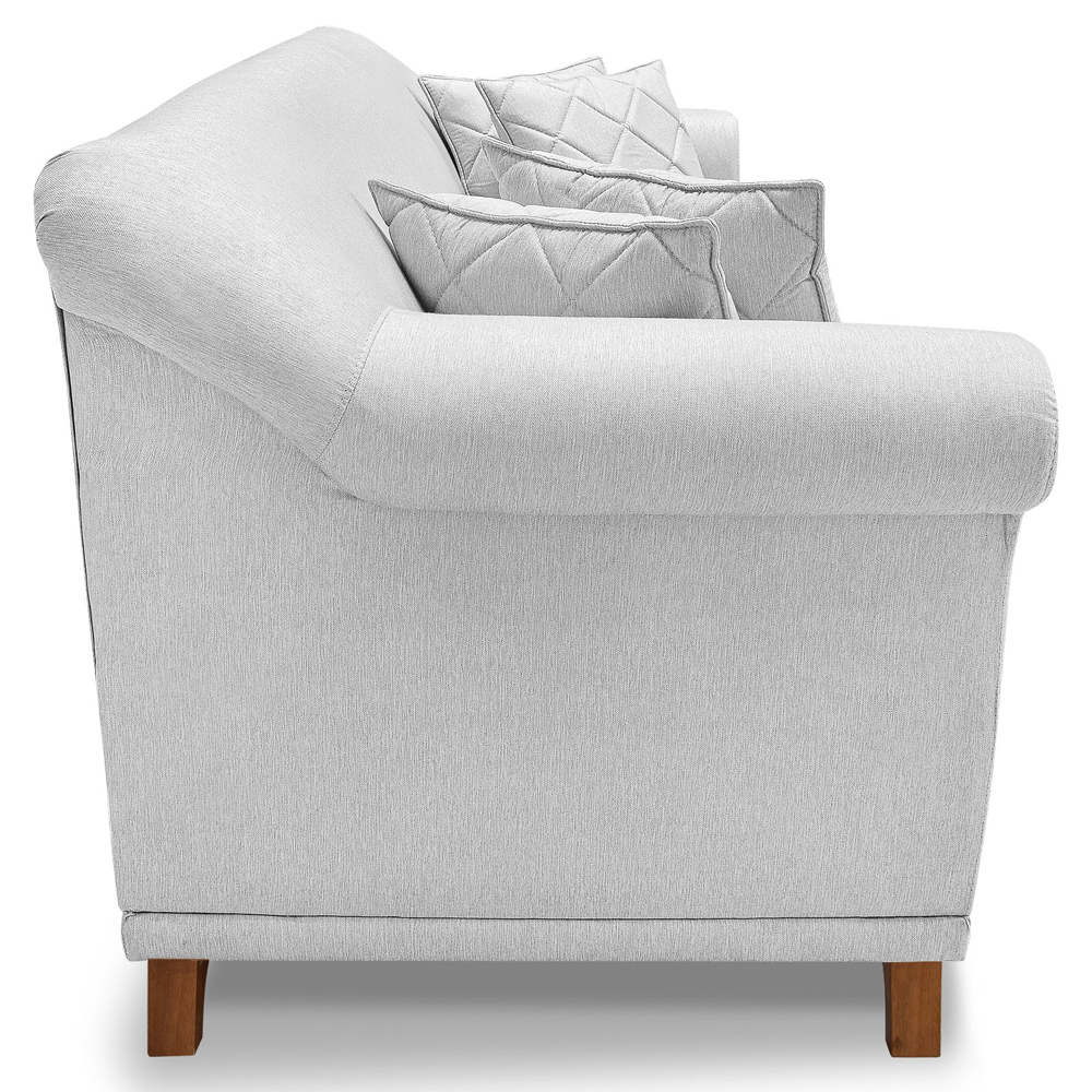 Sofa 2 Lugares Retro Polo 180cm Com Almofada Linho Grigio Ezz