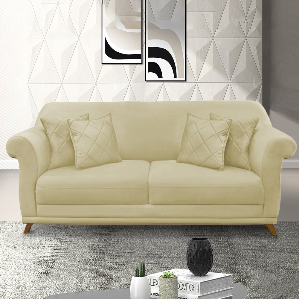 Sofa 2 Lugares Retro Polo 180cm Com Almofada Suede 1100 Ezz