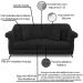 Sofa 2 Lugares Retro Polo 180cm Com Almofada Suede 1105 Ezz