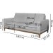 Sofa 3 Lugares 180 cm Crons Linho Cinza Vazzano