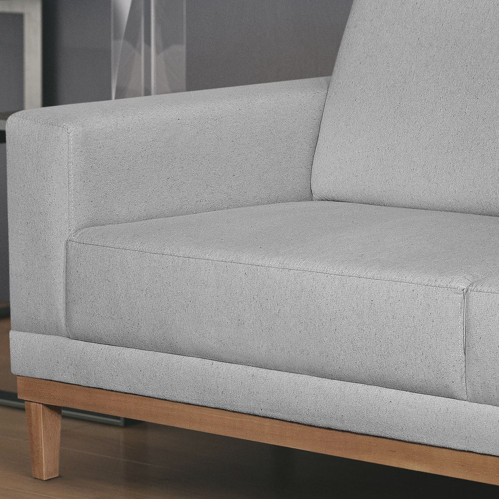 Sofa 3 Lugares 180 cm Crons Linho Cinza Vazzano