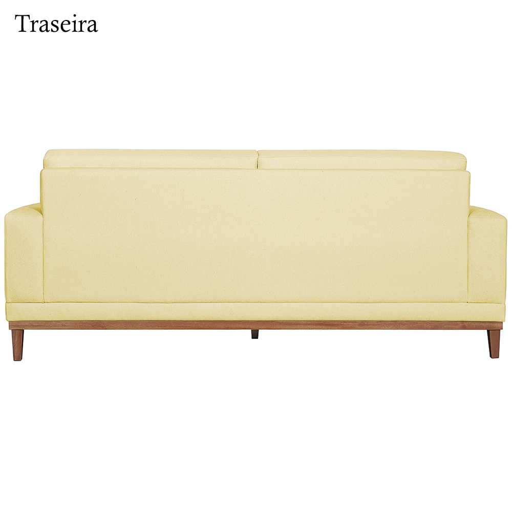 Sofa 3 Lugares 180 cm Crons Suede Bege Vazzano