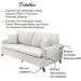 Sofa 3 Lugares 180 cm Eron Linho Bege Vazzano