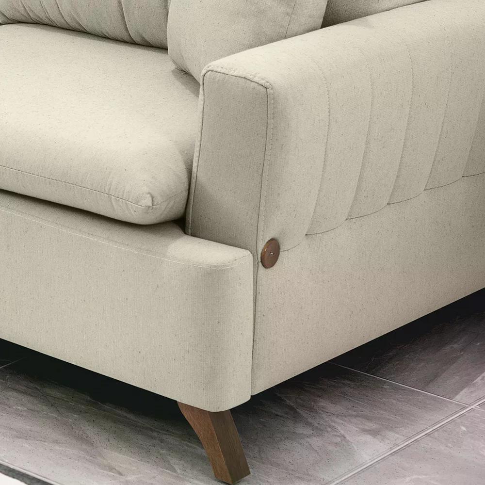 Sofa 3 Lugares 180 cm Eron Linho Cru Vazzano
