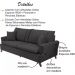 Sofa 3 Lugares 180 cm Eron Linho Grafite Vazzano