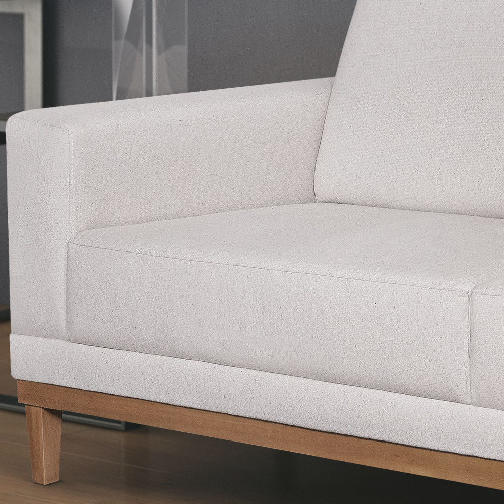 Sofa 3 Lugares 200 cm Crons Linho Bege Vazzano