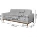 Sofa 3 Lugares 200 cm Crons Linho Cinza Vazzano