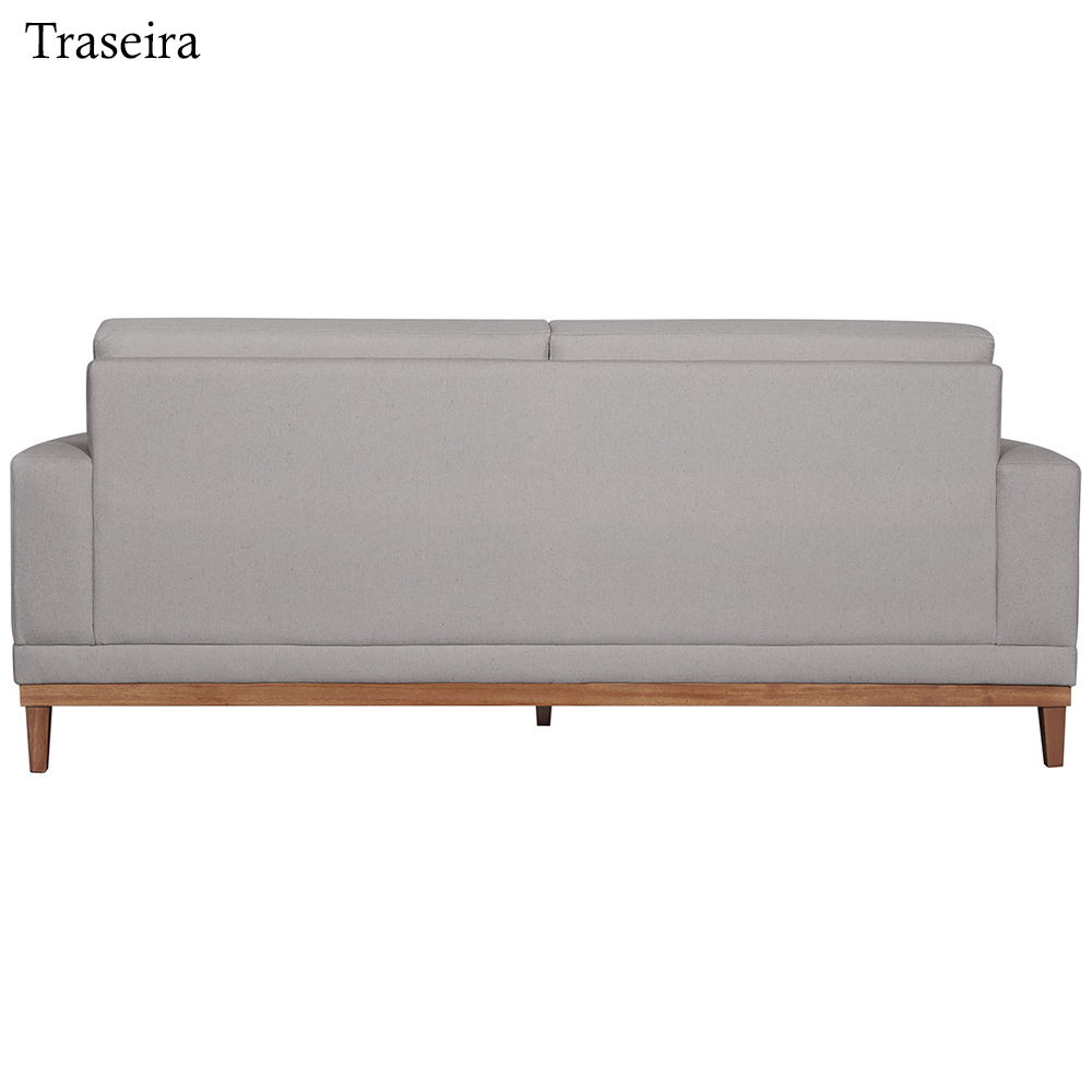 Sofa 3 Lugares 200 cm Crons Linho Cinza Vazzano