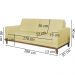 Sofa 3 Lugares 200 cm Crons Suede Bege Vazzano
