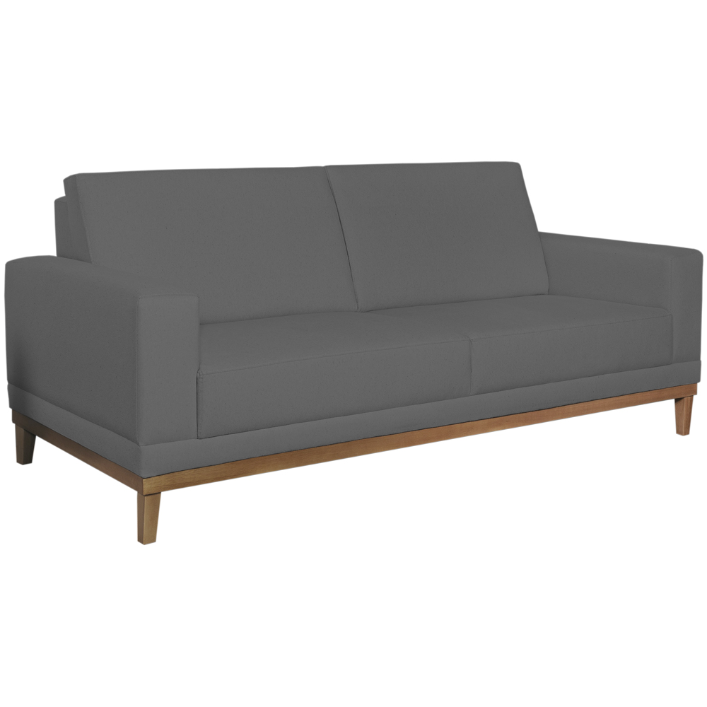 Sofa 3 Lugares 200 cm Crons Suede Cinza Vazzano