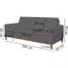 Sofa 3 Lugares 200 cm Crons Suede Cinza Vazzano