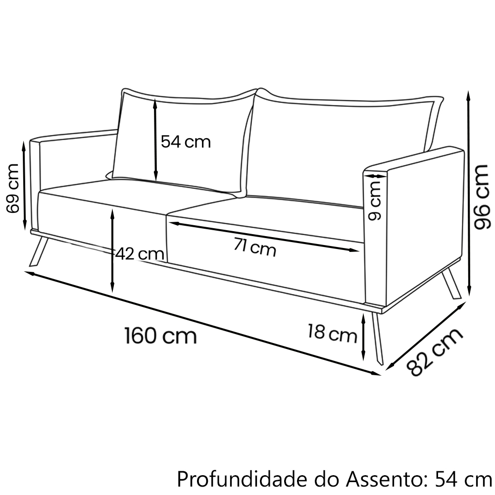 Sofa Aya 2 Lugares Para Sala De Estar 160cm Boucle 3300 Ezz