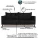 Sofa Aya 2 Lugares Para Sala De Estar 160cm Boucle 3304  Ezz