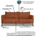 Sofa Aya 2 Lugares Para Sala De Estar 180cm Boucle 3303 Ezz