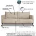 Sofa Aya 3 Lugares Para Sala De Estar 220cm Boucle 3301 Ezz