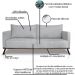 Sofa Aya 3 Lugares Para Sala De Estar 220cm Boucle 3302 Ezz