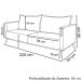 Sofa Aya 3 Lugares Para Sala De Estar 220cm Boucle 3302 Ezz