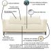 Sofa Balli 2 Lugares 190cm Pes Madeira Linho 222 Perola Ezz