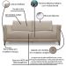 Sofa Balli 3 Lugares 210cm Pes Madeira Linho 223 Areia Ezz