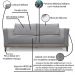 Sofa Balli 3 Lugares 210cm Pes Madeira Linho 223 Cinza Ezz