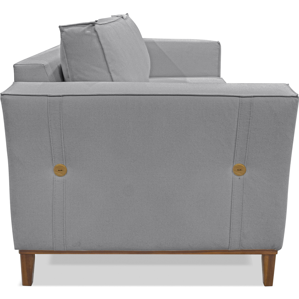 Sofa Balli 3 Lugares 210cm Pes Madeira Linho 223 Cinza Ezz