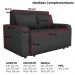Sofa Cama 2 Lugares 138 cm Amora Linho Vancouver Chumbo Milani Store