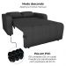 Sofa Cama 2 Lugares 138 cm Amora Linho Vancouver Chumbo Milani Store