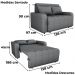 Sofa Cama 2 Lugares 138 cm Amora Linho Vancouver Cinza Milani Store