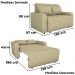 Sofa Cama 2 Lugares 138 cm Amora Linho Vancouver Palha Milani Store