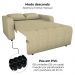 Sofa Cama 2 Lugares 138 cm Amora Linho Vancouver Palha Milani Store