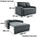 Sofa Cama 2 Lugares 138 cm Amora New Veludo E425 Cinza Milani Store